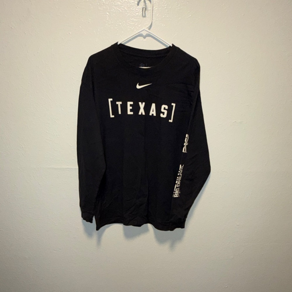 Nike The Nike Tee Texas Multicolor Graphic Print Cotton Long Sleeve T-Shirt L